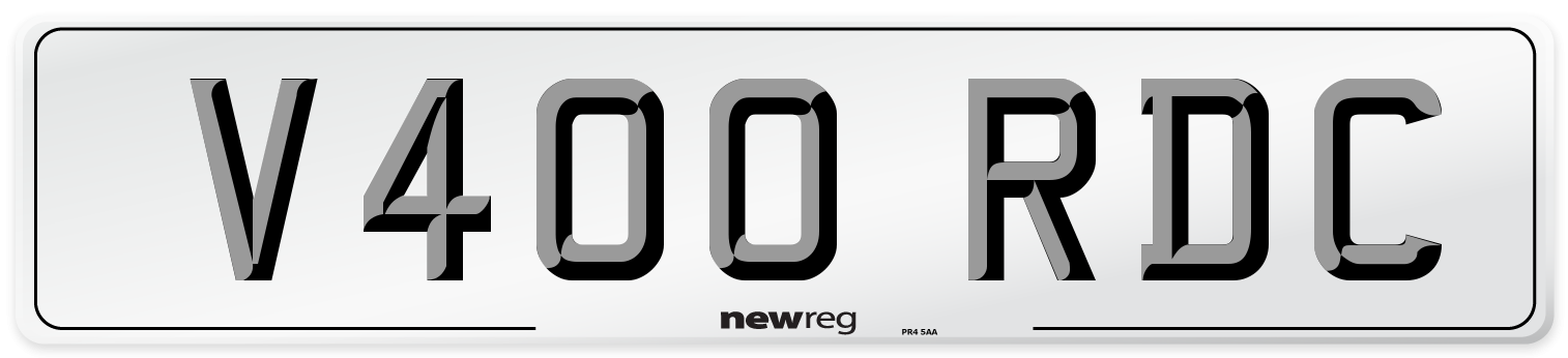 V400 RDC Number Plate from New Reg